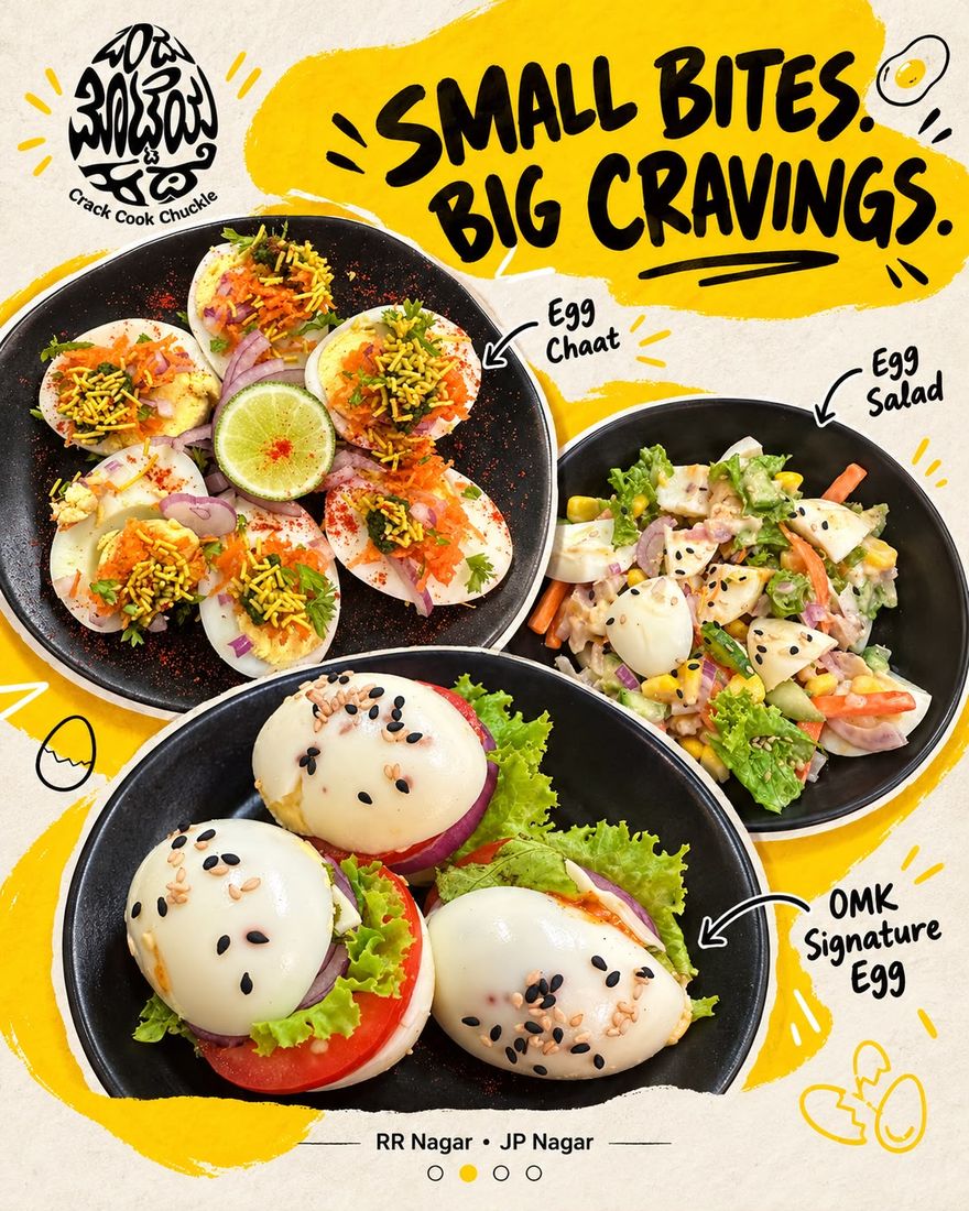 Small bites, big cravings: Egg Chaat, Egg Salad, OMK Signature Egg