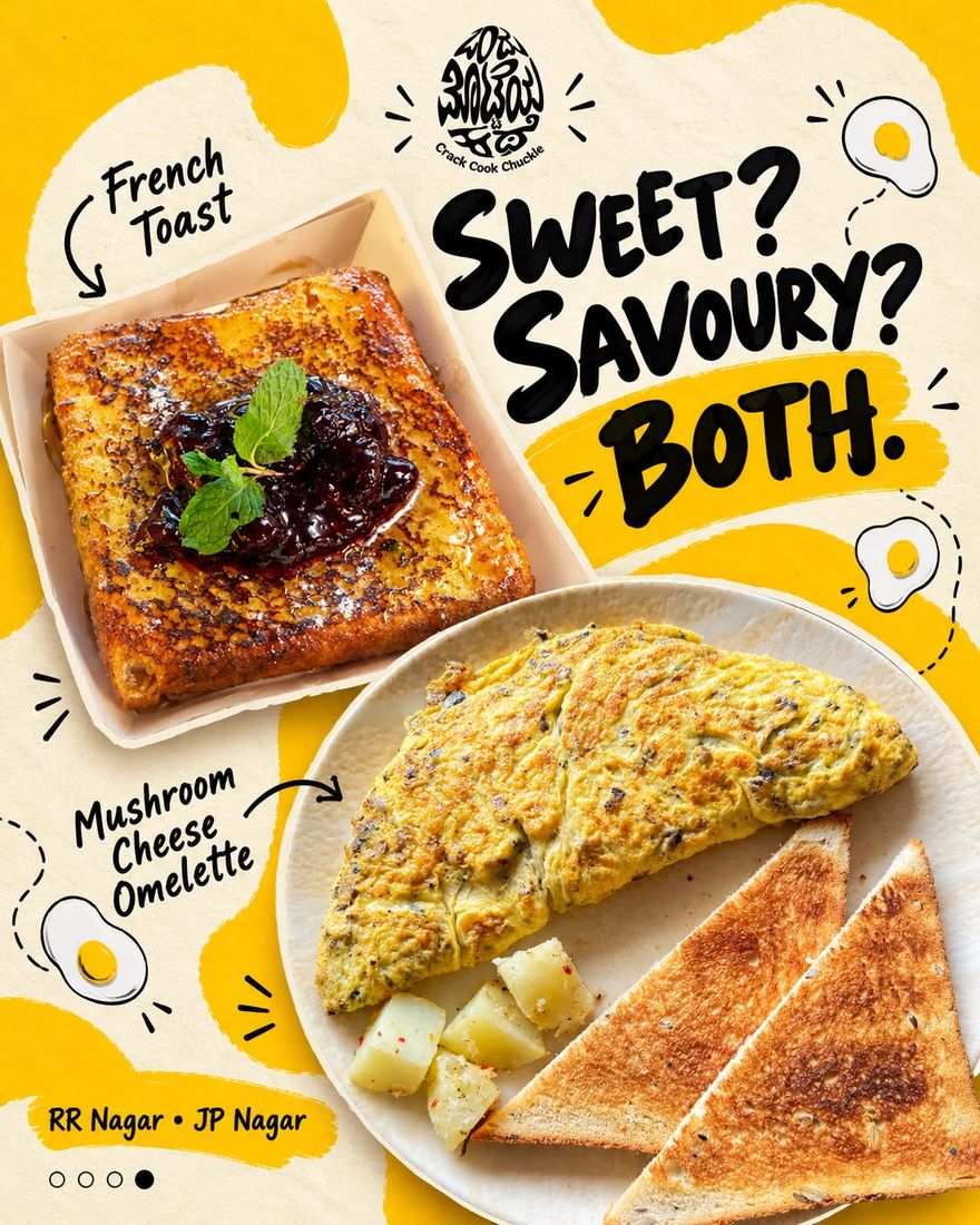 Sweet? Savoury? Both: French Toast and Mushroom Cheese Omelette